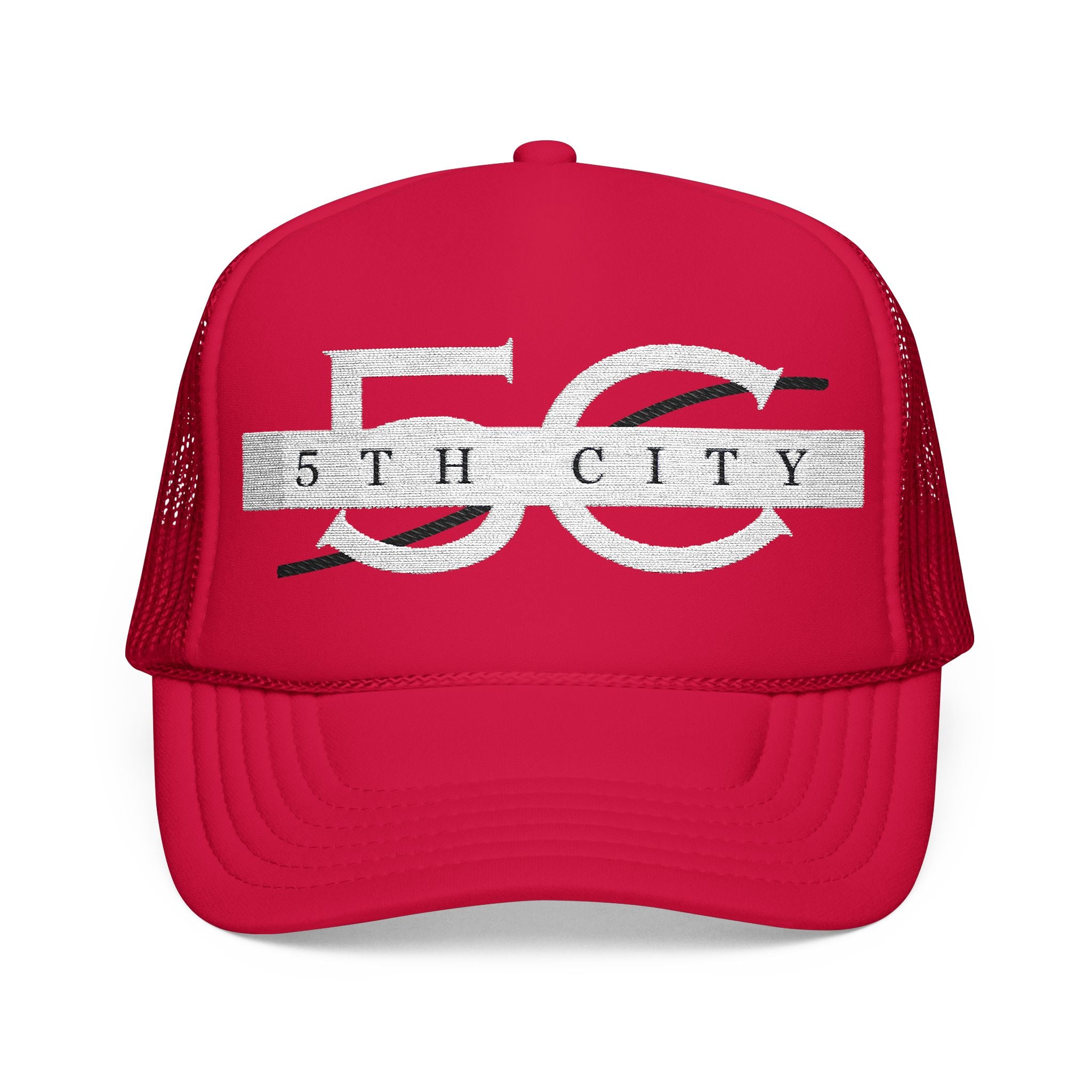 5th City Stylish Foam Trucker Hat, Casual Outdoor Accessory, Trendy Embroidered Cap, Ideal for Summer Events, Great Gift for Dads