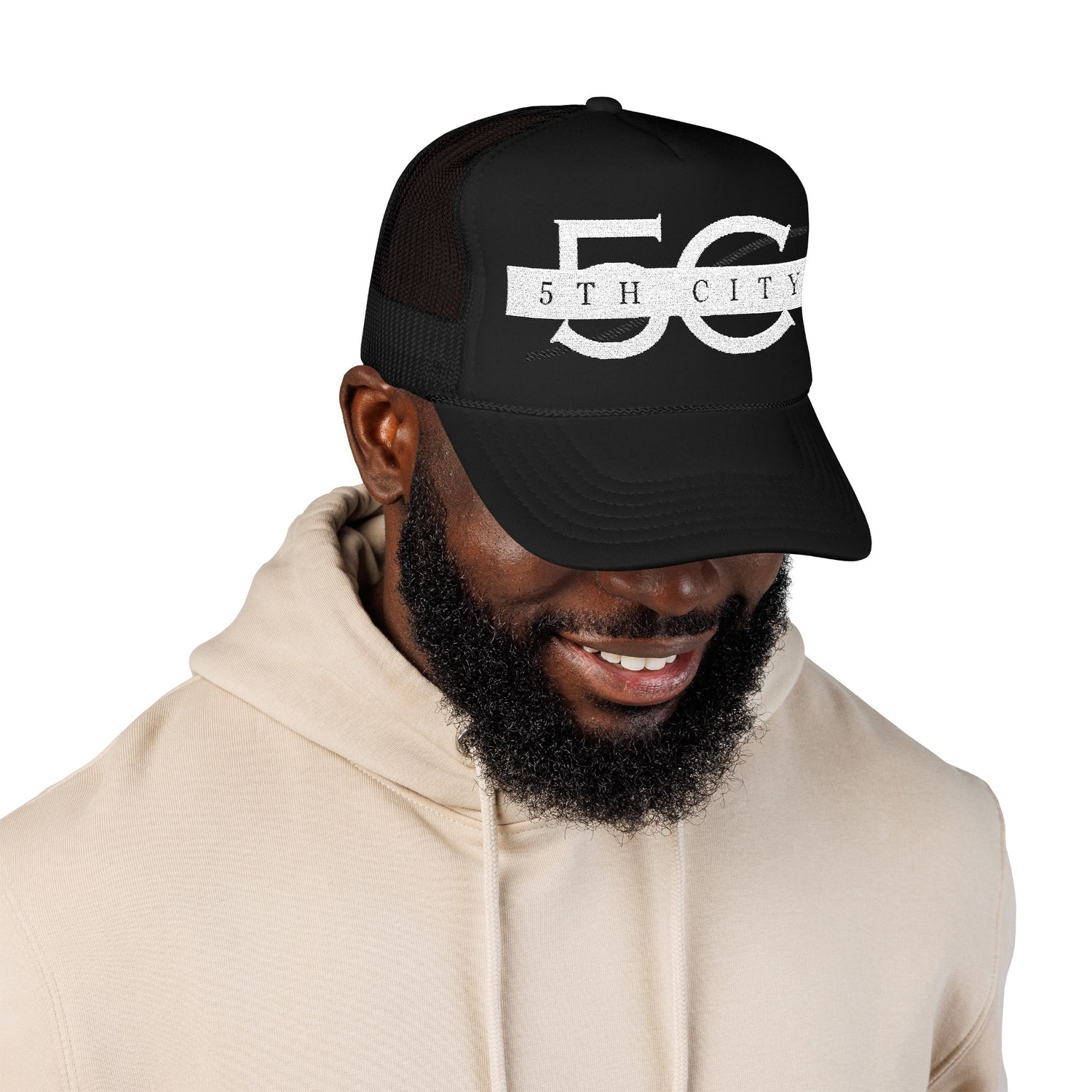 5th City Stylish Foam Trucker Hat, Casual Outdoor Accessory, Trendy Embroidered Cap, Ideal for Summer Events, Great Gift for Dads
