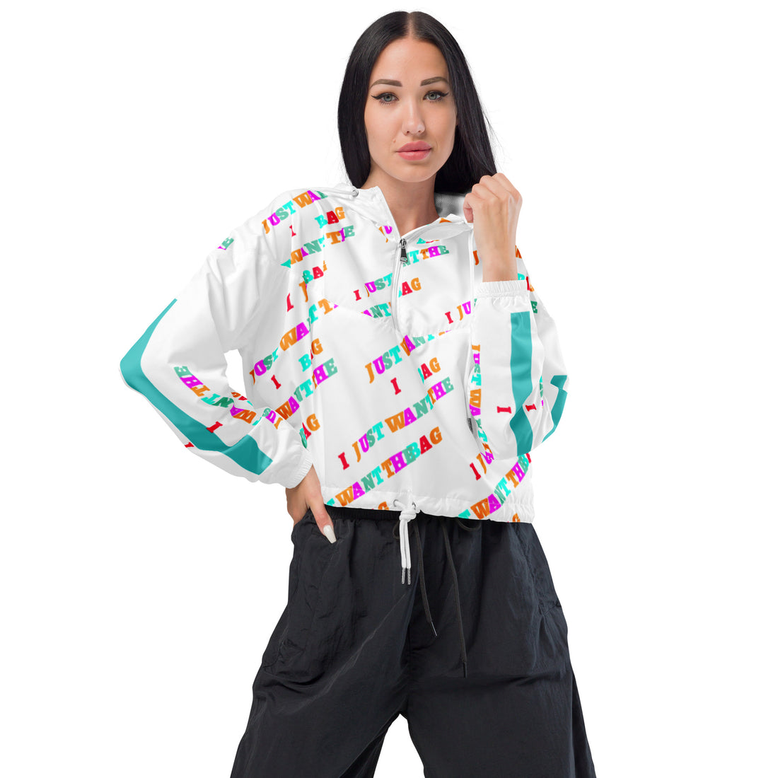 IJWTB Multicolor Women’s cropped windbreaker