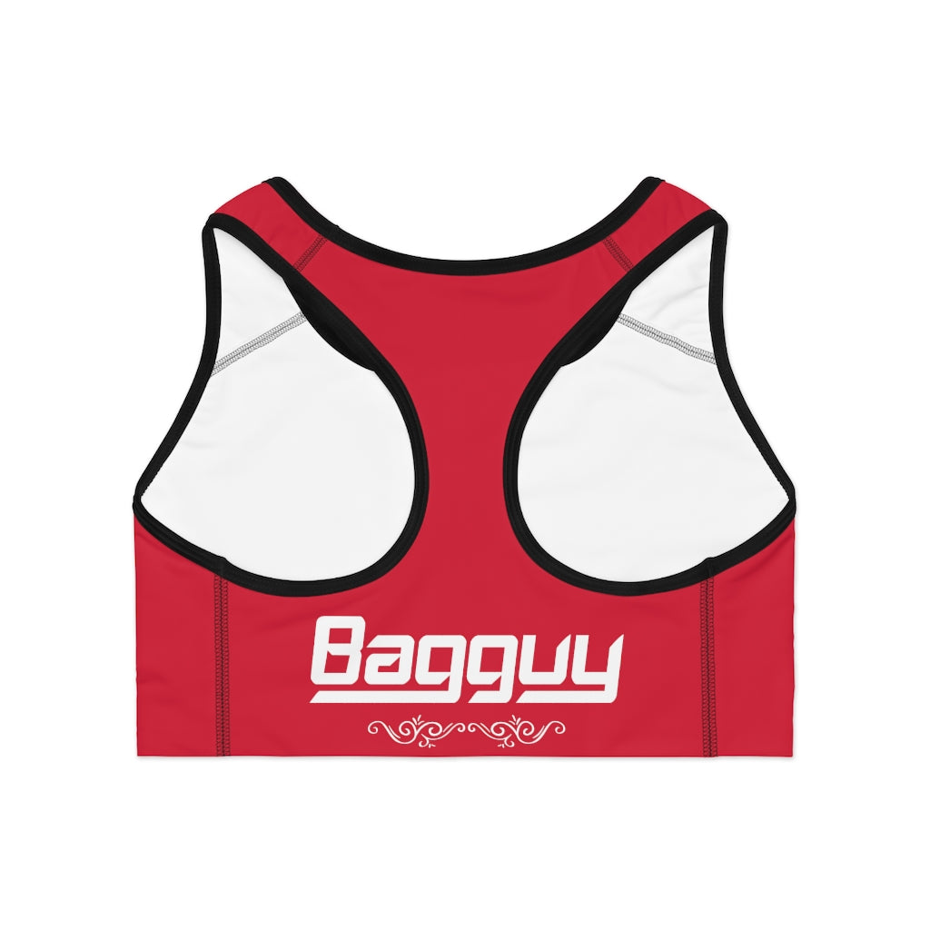 Bagguy red Sports Bra (AOP)