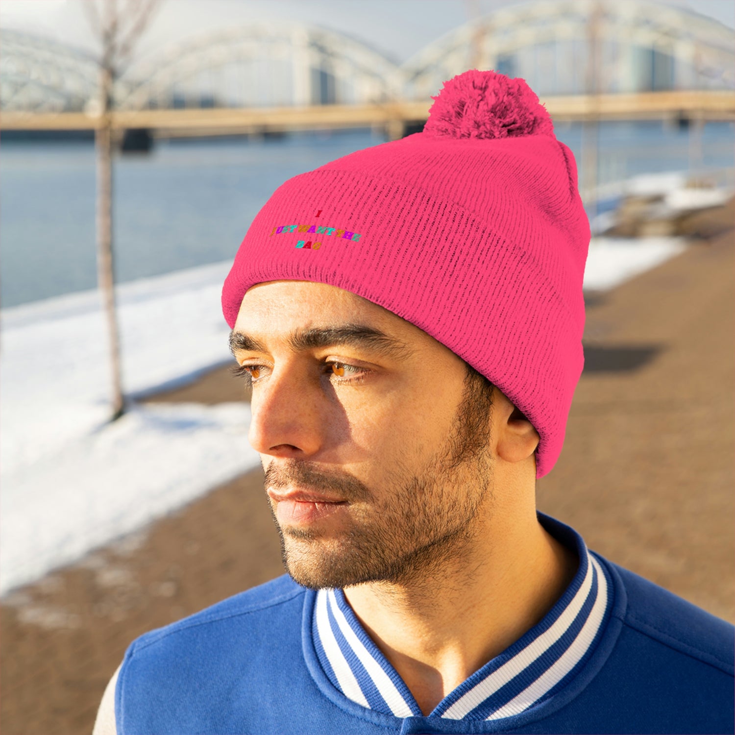 IJWTB Multicolor Pom Pom Beanie