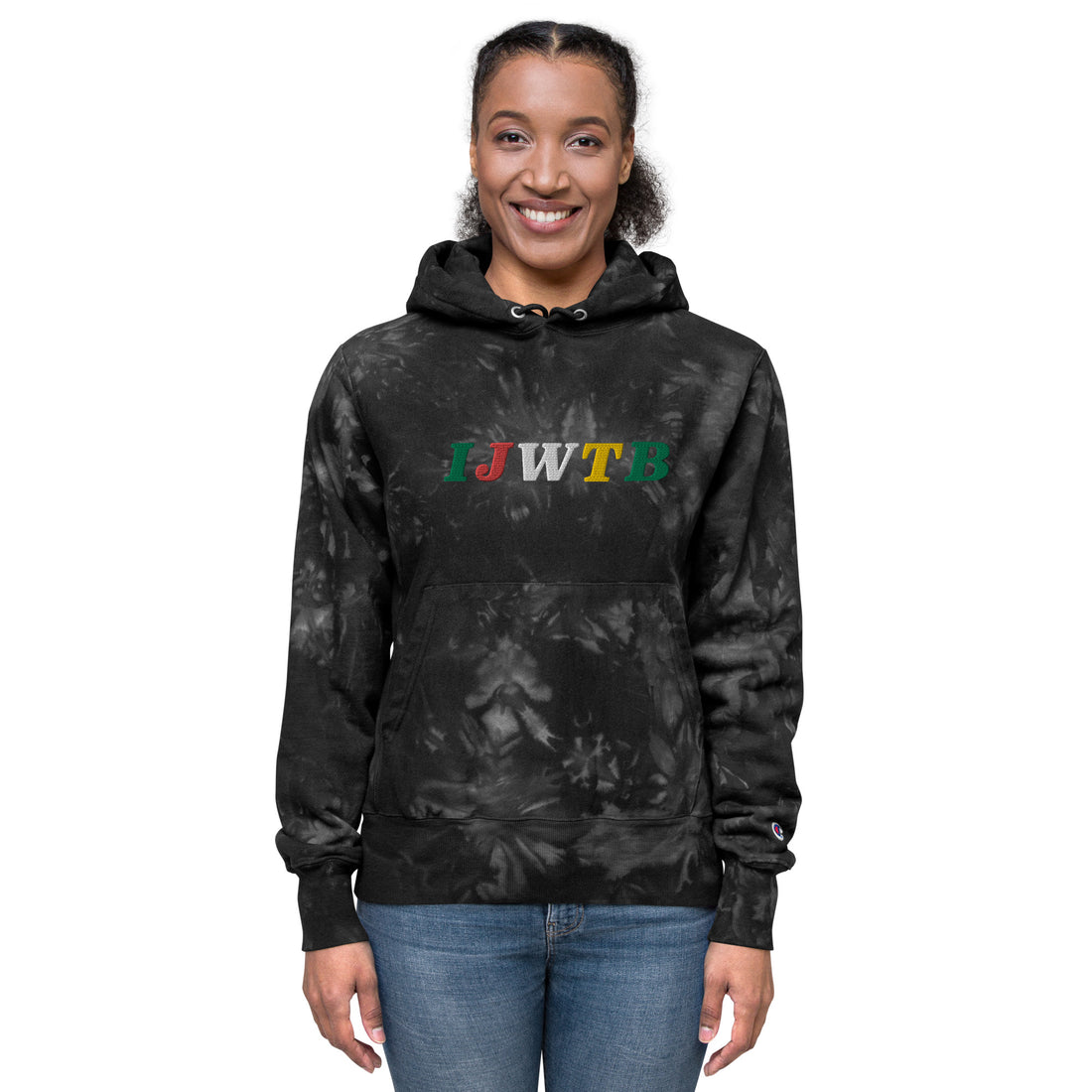 IJWTB Embroidered Unisex Champion tie-dye hoodie