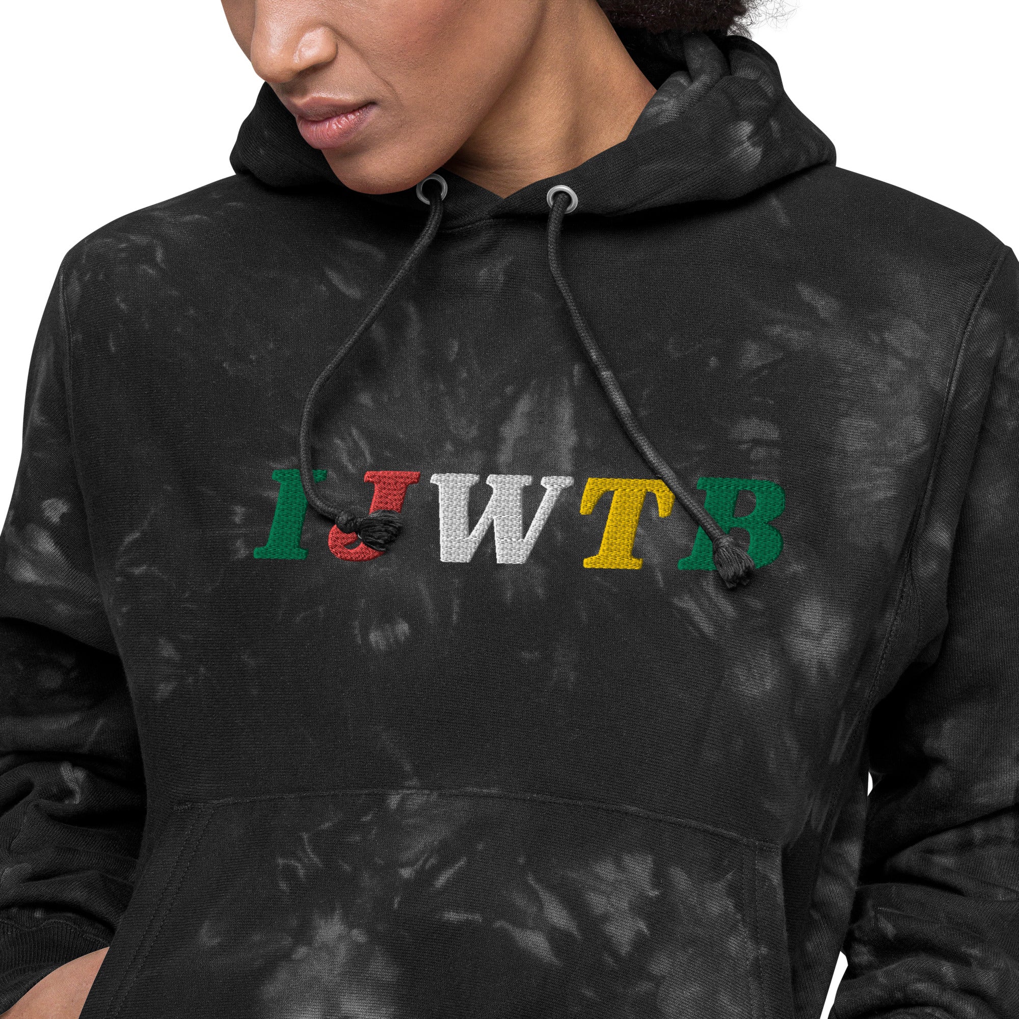 IJWTB Embroidered Unisex Champion tie-dye hoodie