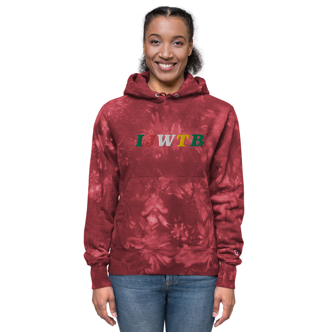 IJWTB Embroidered Unisex Champion tie-dye hoodie