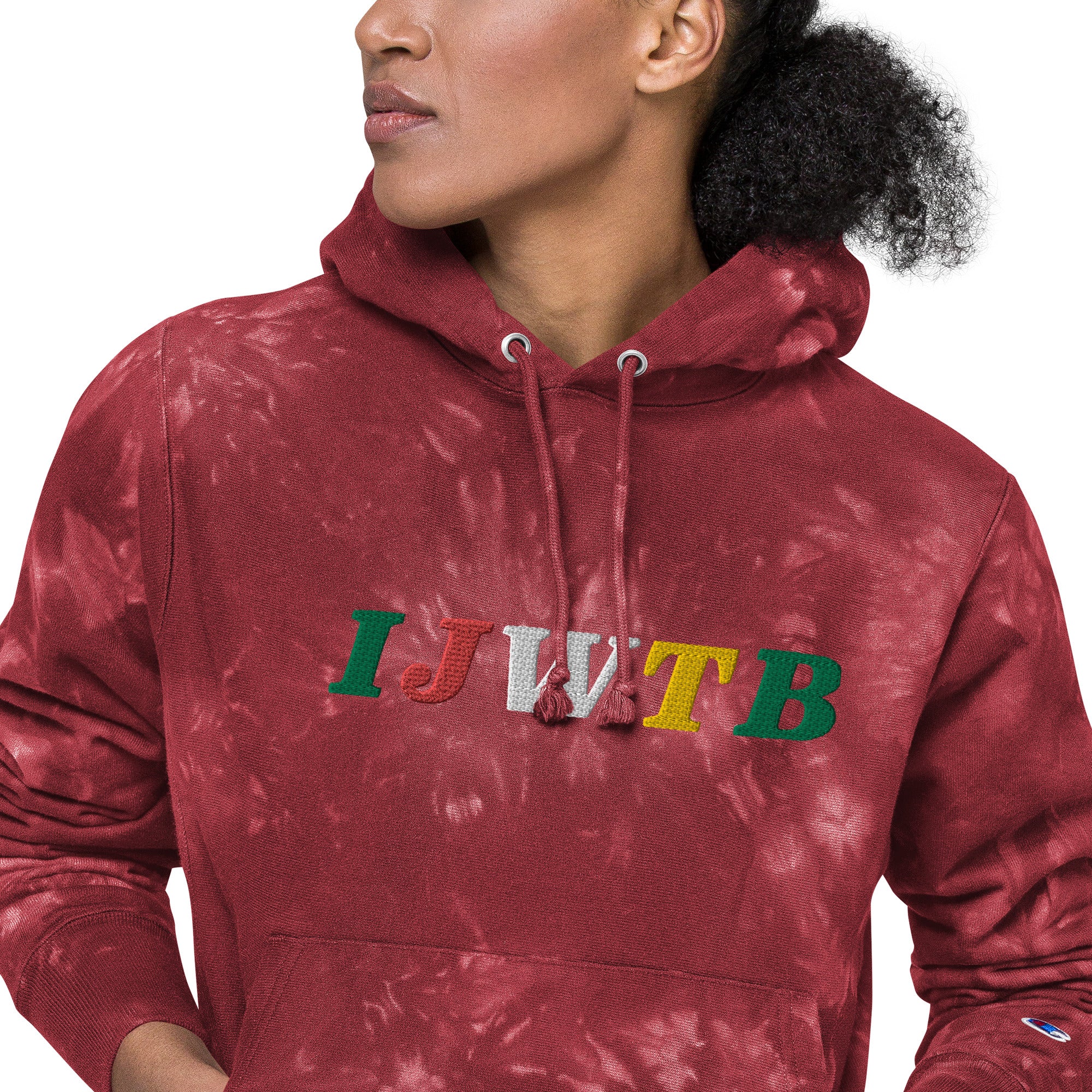 IJWTB Embroidered Unisex Champion tie-dye hoodie