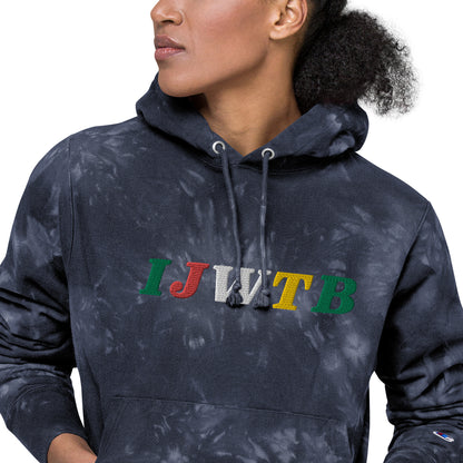 IJWTB Embroidered Unisex Champion tie-dye hoodie