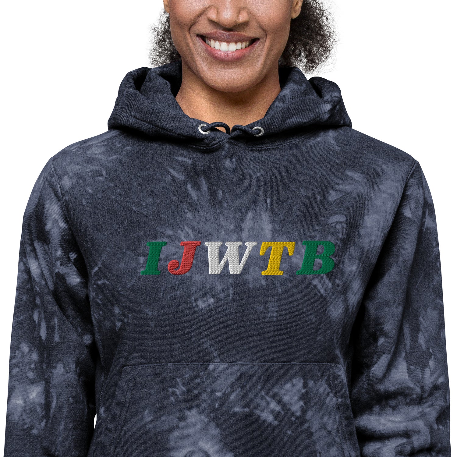 IJWTB Embroidered Unisex Champion tie-dye hoodie