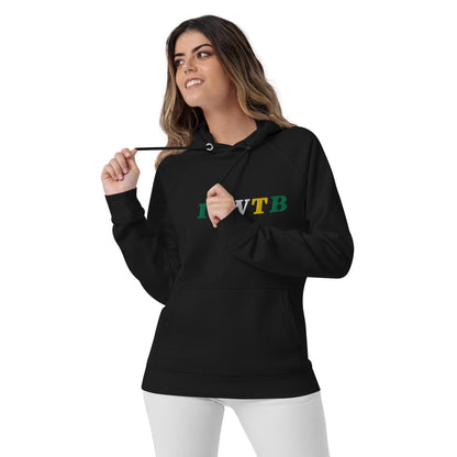 I.J.W.T.B. Embroidered Unisex eco raglan hoodie