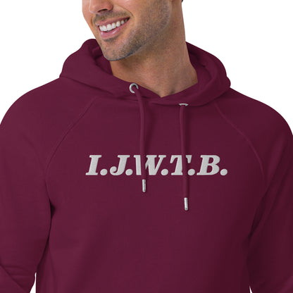 I.J.W.T.B. Embroidered Unisex eco raglan hoodie