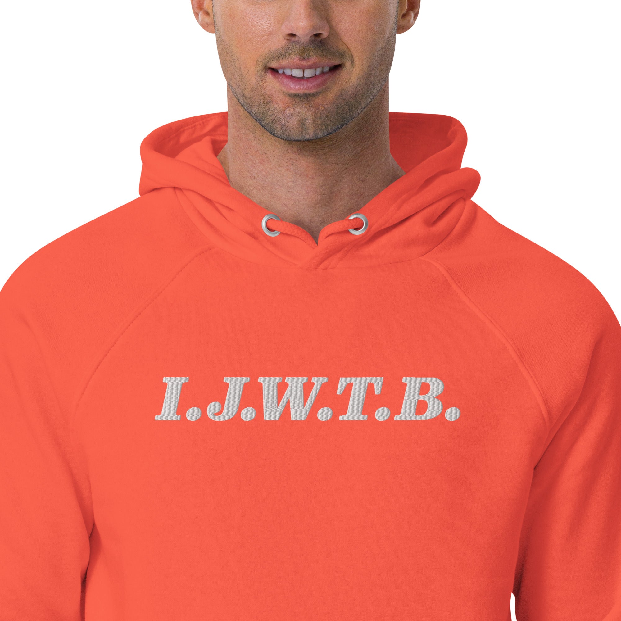 I.J.W.T.B. Embroidered Unisex eco raglan hoodie