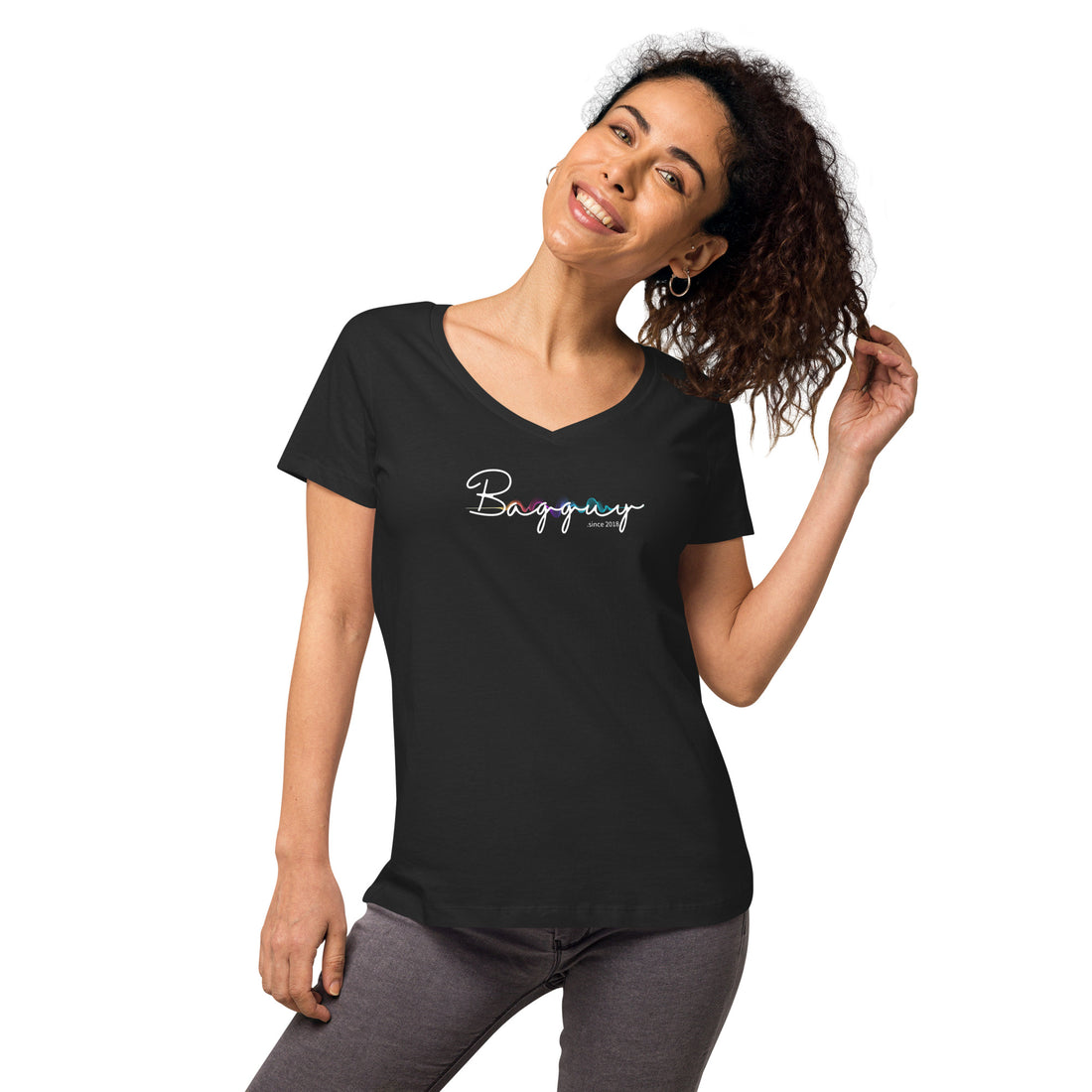 Bagguy Signature Series Women’s fitted v-neck t-shirt