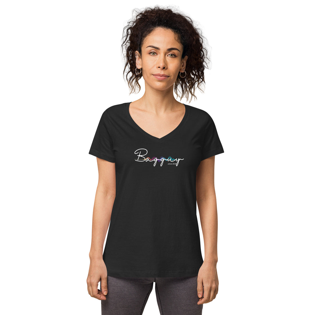 Bagguy Signature Series Women’s fitted v-neck t-shirt